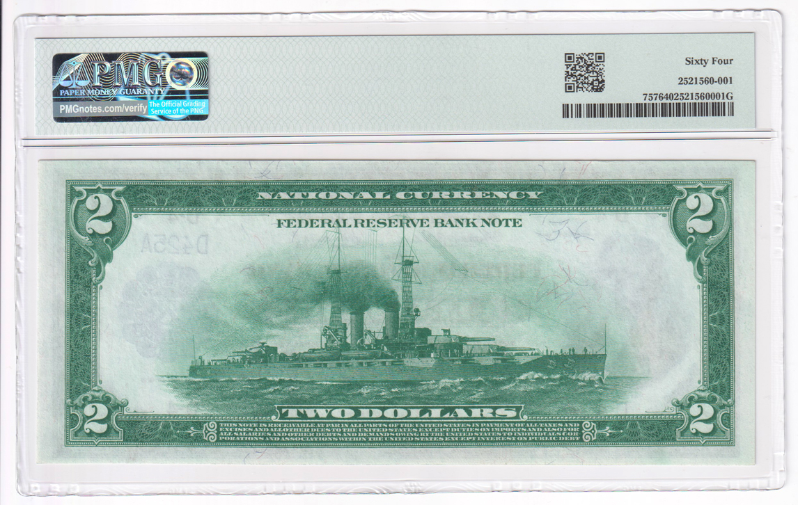 1918 $2 Cleveland Battleship Fr# 757 - PMG ChCU-64