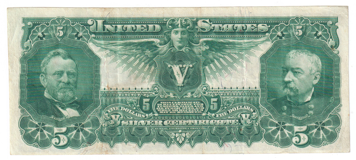 1896 $5 Educational Fr# 268 - VF