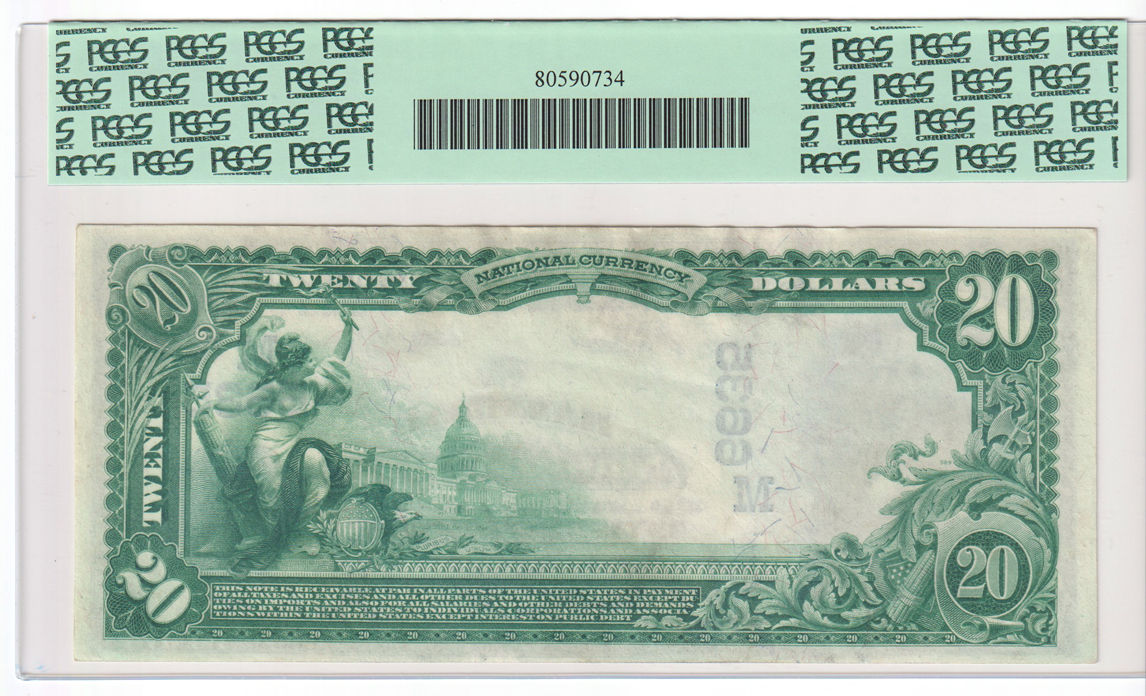 1902 $20 Blue Seal - Hannibal, MO Charter #6635 - PCGS AU-58 PPQ