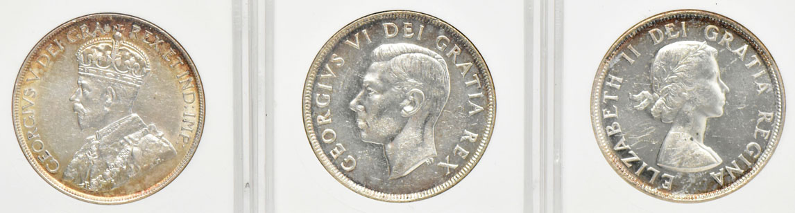Canada - Ten silver dollars certified by ANACS