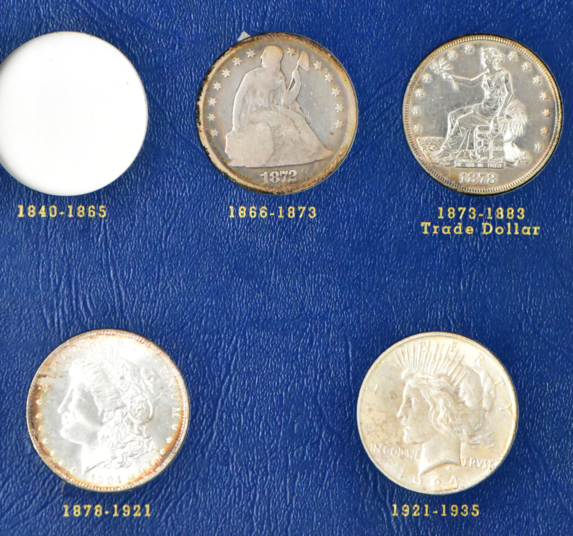Group of 16 silver type coins in a Whitman 9435 album