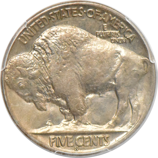Two Shield nickels, three Liberty nickels, and two Buffalo nickels
