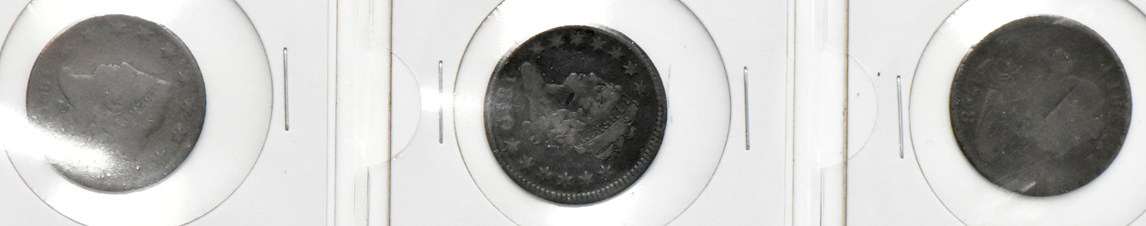 Two half cents and 15 large cents