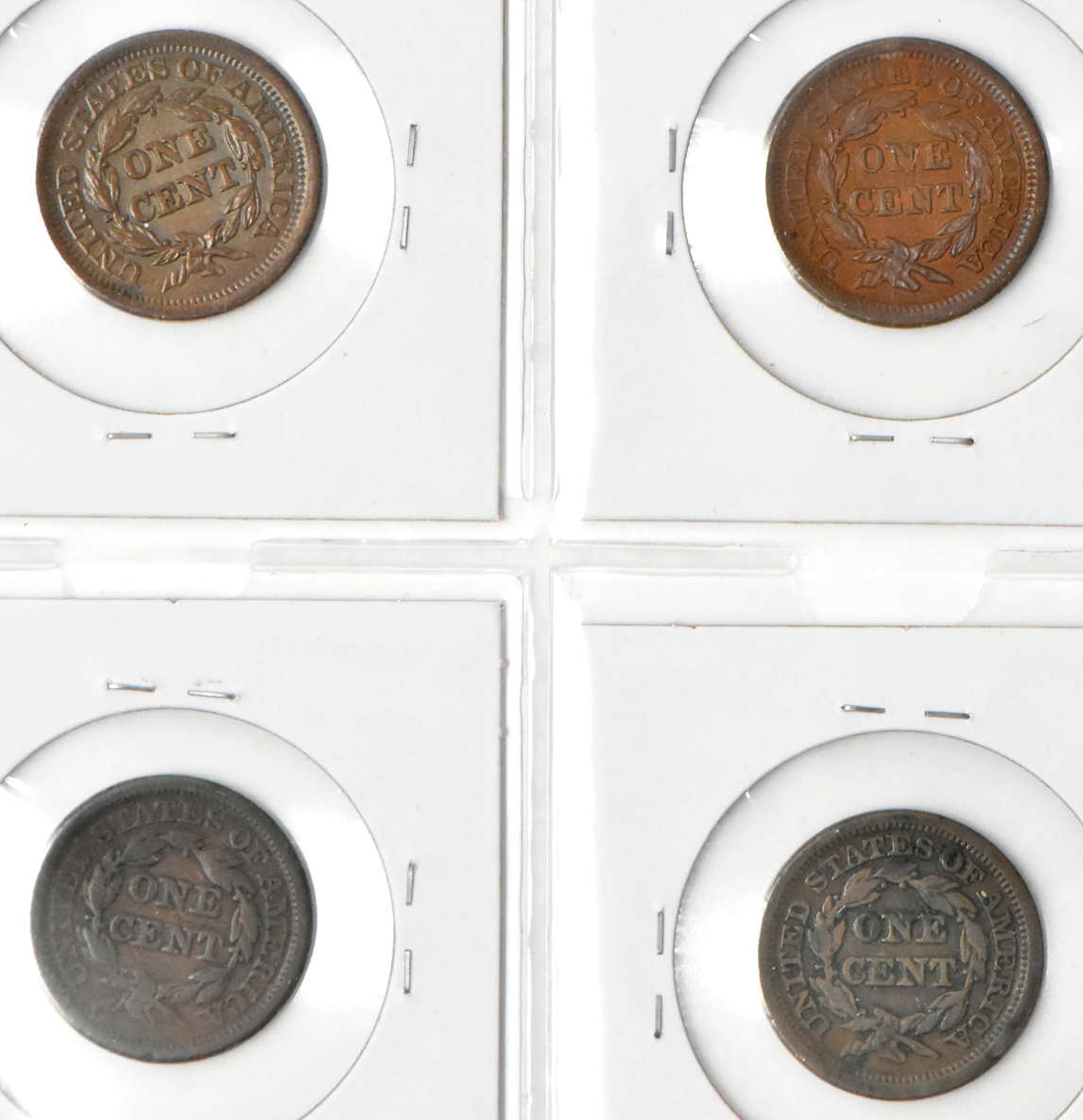 Two half cents and 15 large cents