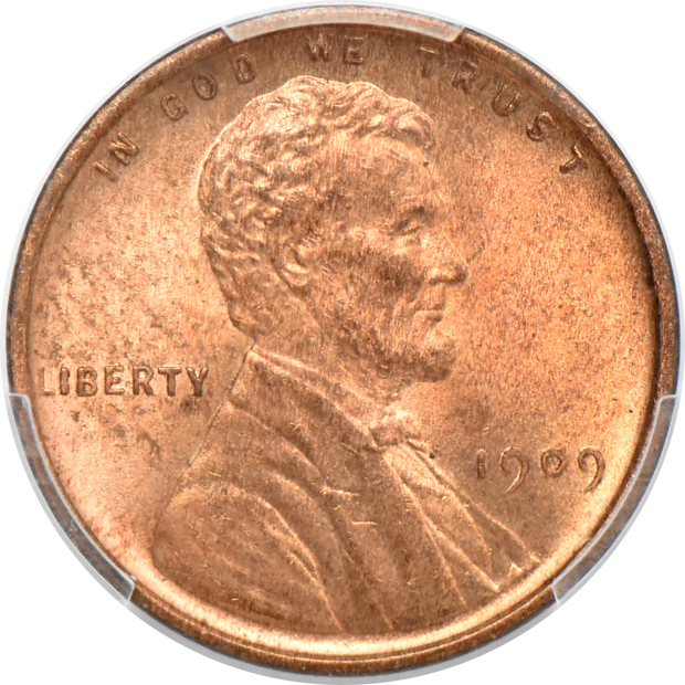 1909 VDB Lincoln NGC MS-65 RD, 1909 Lincoln PCGS MS-64RD, and a 1909-S Lincoln NGC MS-65 RB