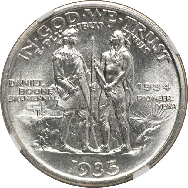 1935 Boone, 1937-D Arkansas, and 1938-D Arkansas, all NGC MS-65