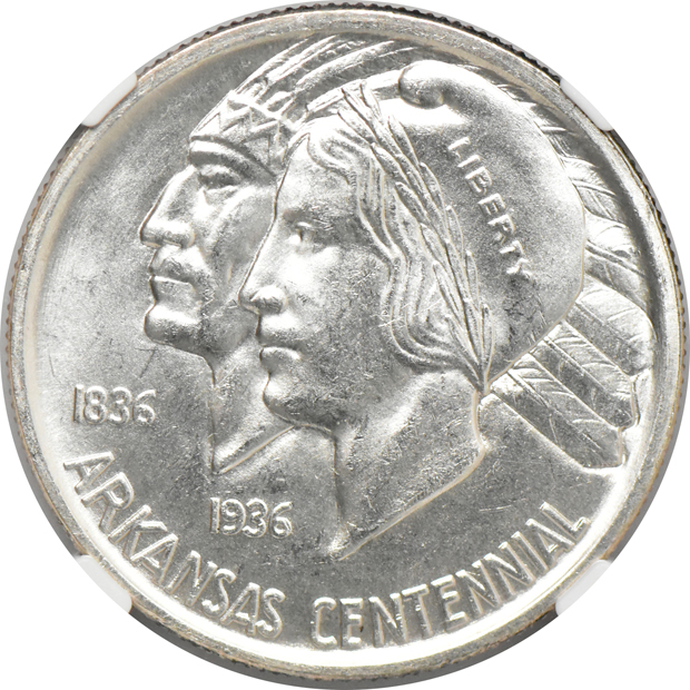 1939 Arkansas MS-64, 1939-D Arkansas MS-64, and a 1939-S Arkansas MS-66, all NGC