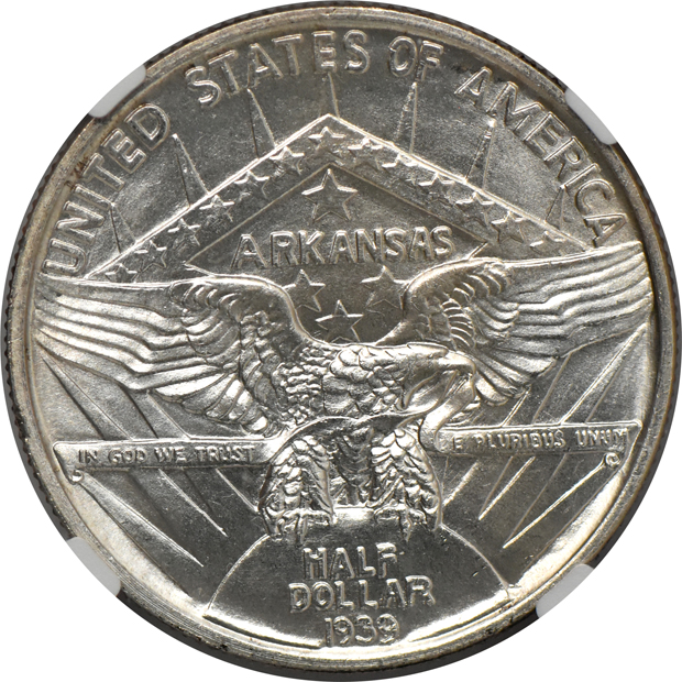 1939 Arkansas MS-64, 1939-D Arkansas MS-64, and a 1939-S Arkansas MS-66, all NGC