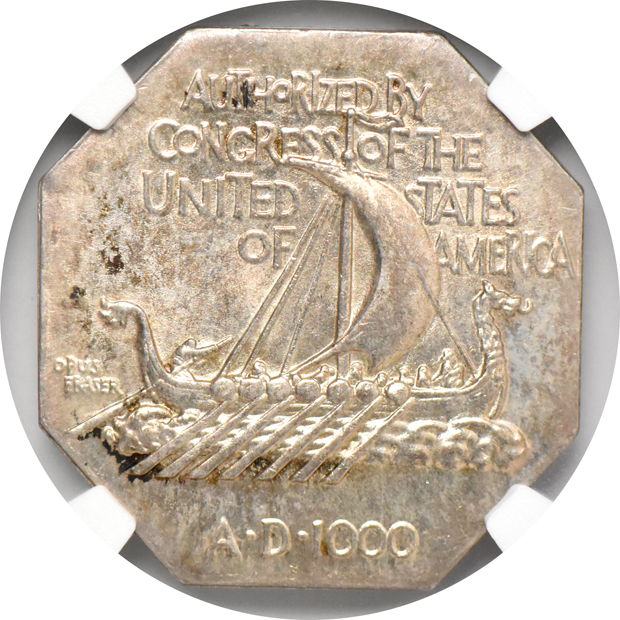 1925 Norse-American Medal Thin, and a 1925 Norse-American Medal Thick, both  NGC MS-65