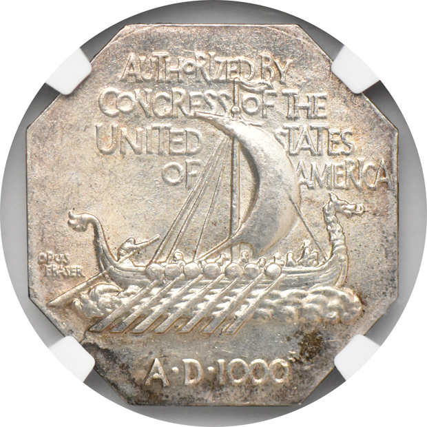 1925 Norse-American Medal Thin, and a 1925 Norse-American Medal Thick, both  NGC MS-65