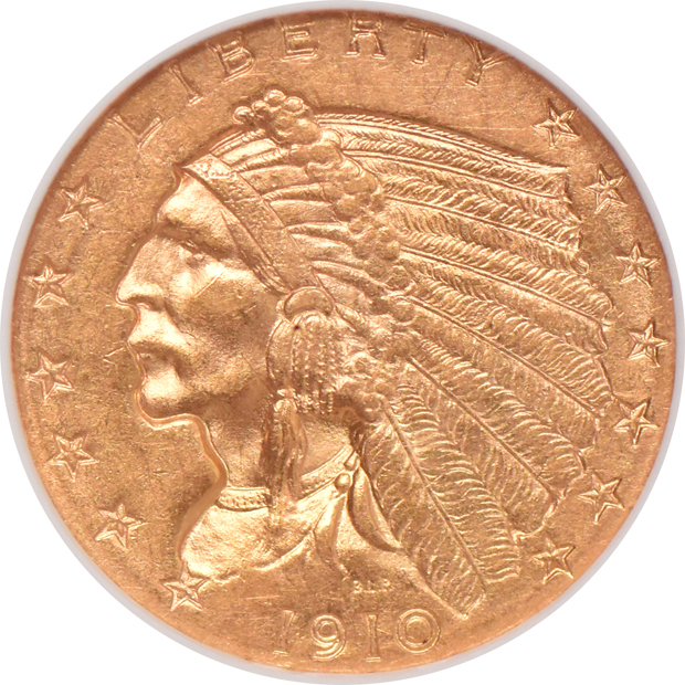 1910 MS-61, 1913 AU-58, and a 1914 MS-61, all NGC