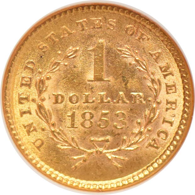1853 NGC MS-62, 1854 Type 2 NGC AU-58, and an 1862 PCGS MS-60 (green label)