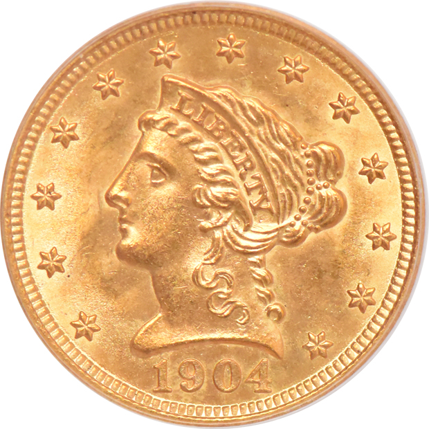 1861 MS-63, and a 1904 MS-62, both PCGS (green label)