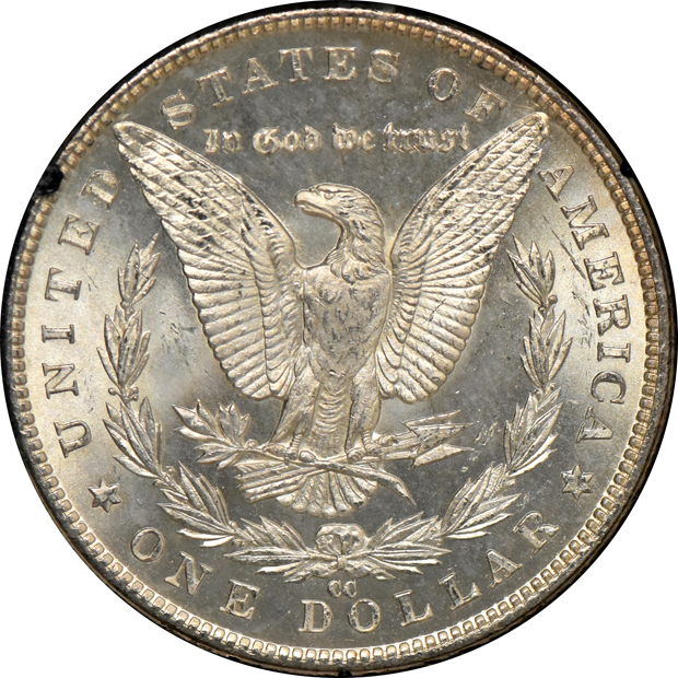 1883-CC GSA MS-65, and an 1884-CC GSA MS-64, both CACG