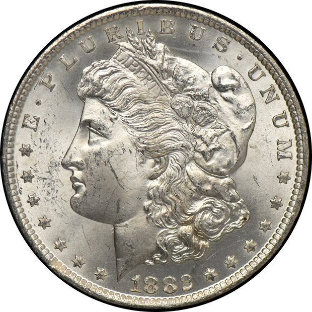 1881-CC GSA, 1882-CC GSA, and an 1883-CC GSA, all CACG MS-63