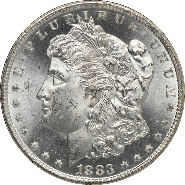 1881-CC GSA, 1882-CC GSA, and an 1883-CC GSA, all CACG MS-63