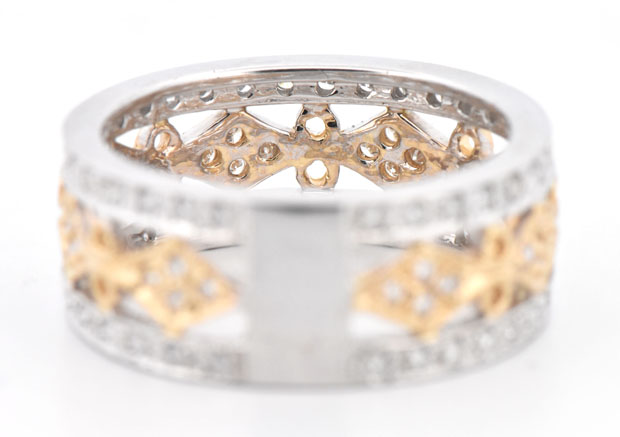 14K Two-Tone Diamond Band
