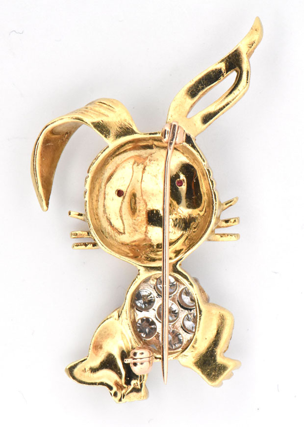 18K Yellow Gold Rabbit Pin