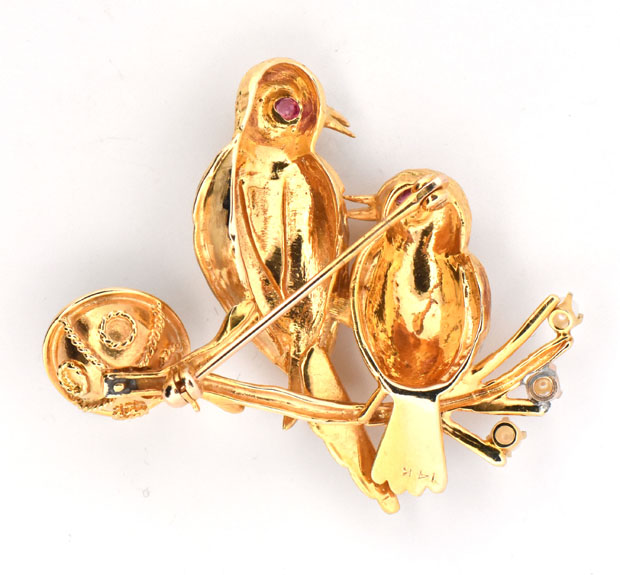 14K Yellow Gold Bird Pin