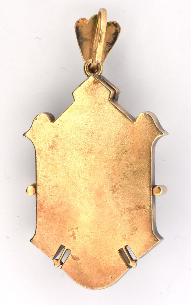 14K Yellow Gold Cameo Locket Pendant