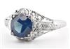Platinum Ring with a Blue Sapphire, GIA #6247013116