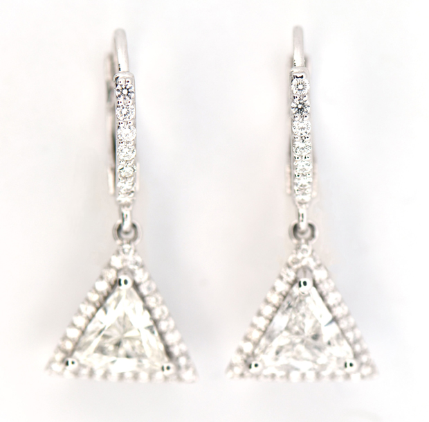 14K White Gold Diamond Earrings