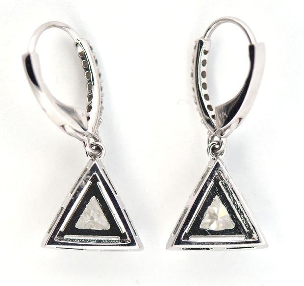 14K White Gold Diamond Earrings