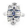 Platinum Diamond and Sapphire Ring