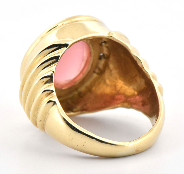14K Yellow Gold Rhodochrosite Ring, GIA #2235962021