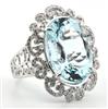 18K White Gold Ring with a 12.30 Carat Aquamarine, GIA #2235894665
