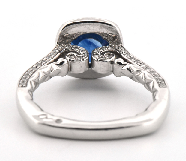 14K White Gold Ring with a Sapphire, GIA #2231962023