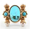 14K Yellow Gold Venetian Glass Ring