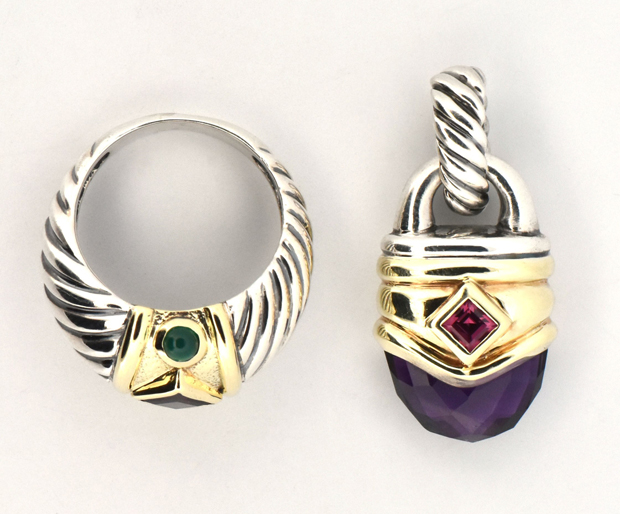 David Yurman Earrings, Pendant and Ring 