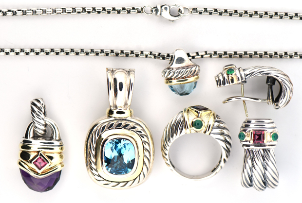 David Yurman Earrings, Pendant and Ring 