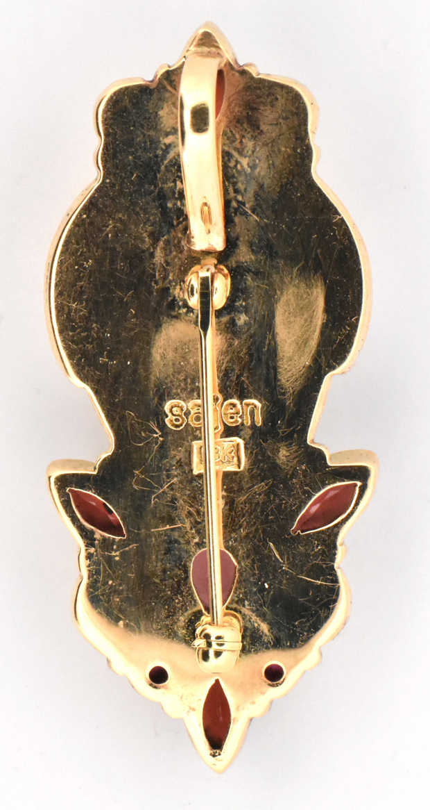 18K Yellow Gold Pendant/Pin
