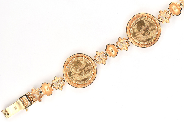 14K Yellow Gold Coin Bracelet