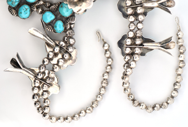 Native American Sterling Silver Squash Blossom Necklace