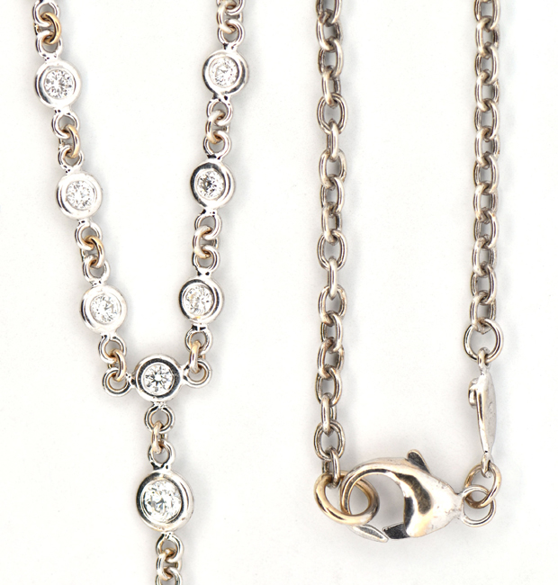 18K White Gold Diamond Necklace