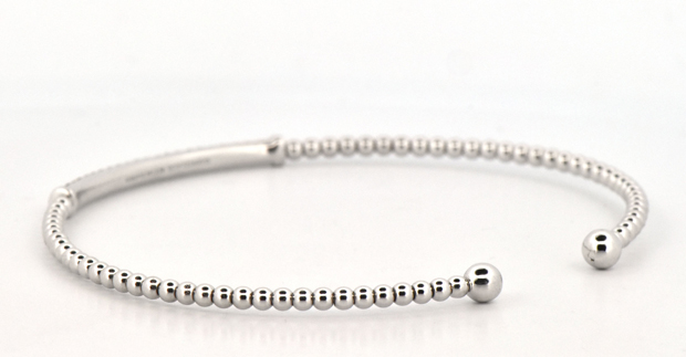 14K White Gold Gabriel & Co Flexible Cuff Bracelet 