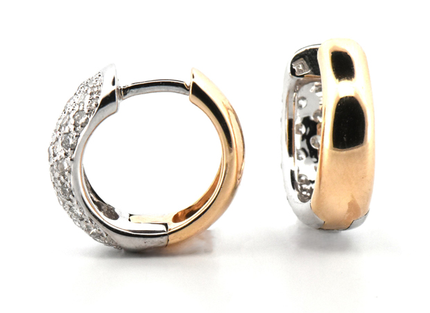 14K Two-Tone Diamond Earrings