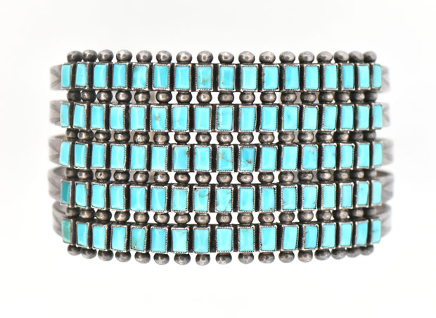 Zuni Sterling Silver Turquoise Cuff Bracelet