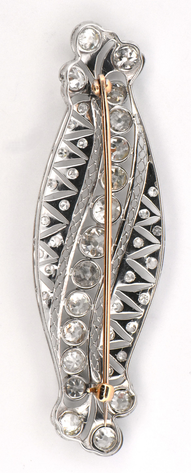 14K White Gold Diamond Pin
