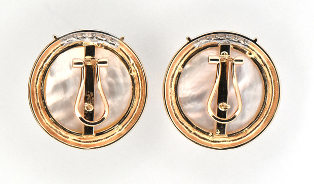 14K Yellow Gold Pearl Earrings