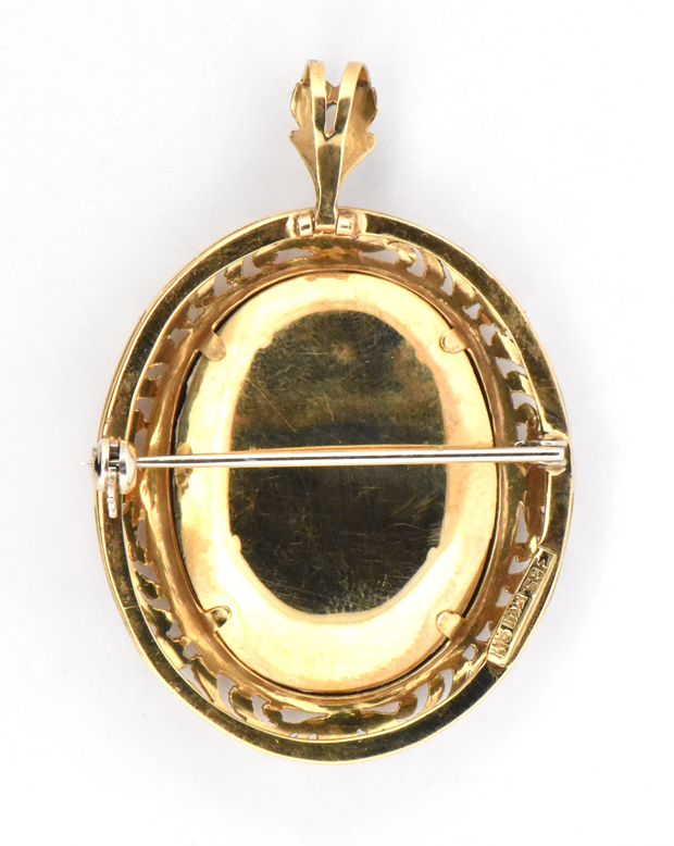 18K Yellow Gold Portrait Pin/Pendant