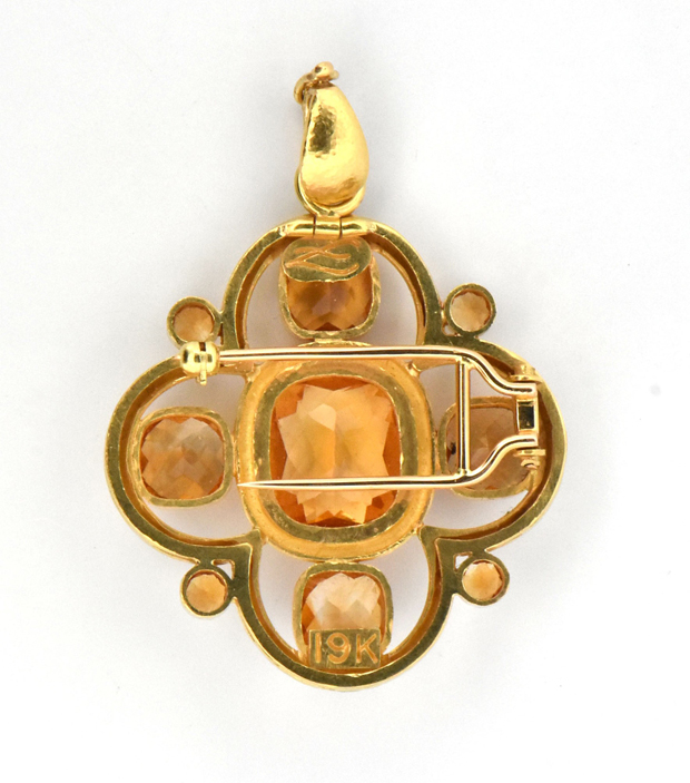 19K Yellow Gold Elizabeth Locke Pin/Pendant