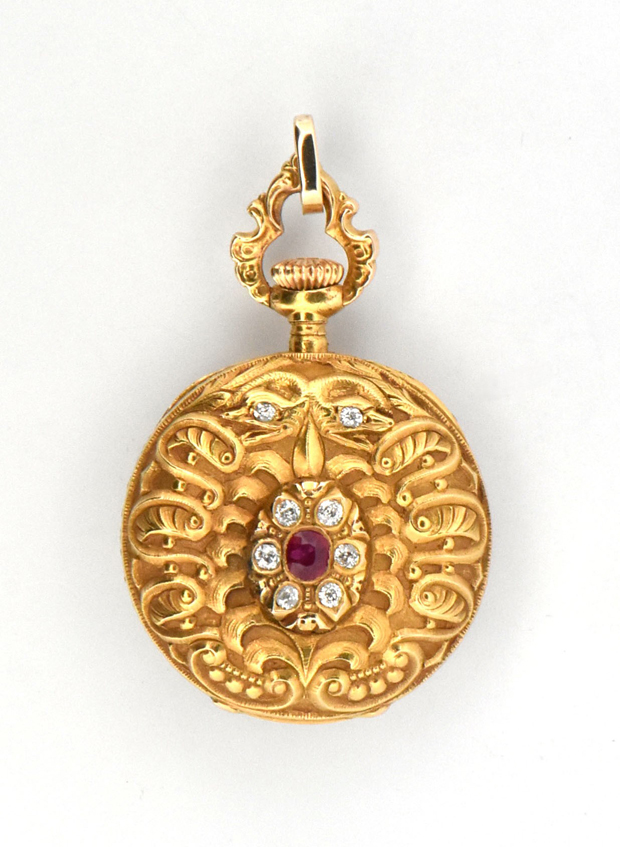 18K Yellow Gold Ladies Pocket Watch