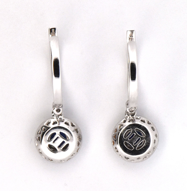 18K White Gold Sapphire Earrings, GIA #2235962006