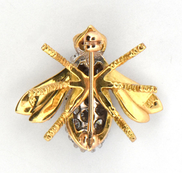 18K Yellow Gold Bee Pin