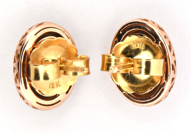 18K Yellow Gold Diamond Earrings