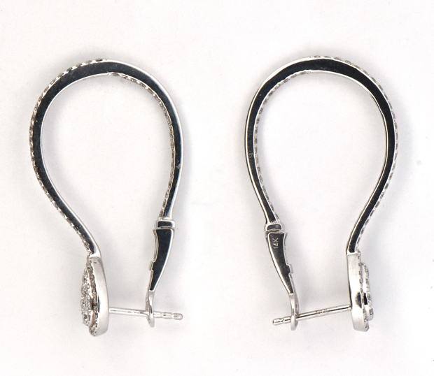 14K White Gold Hoop Earrings